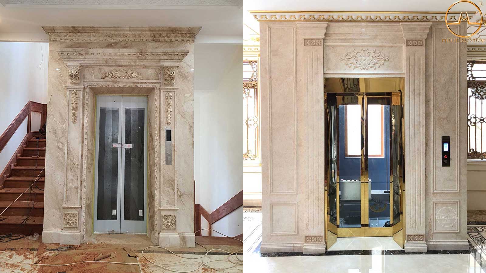 Đá ốp thang máy